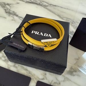Prada 2IB286  Unisex Bracciali Bracelet In Yellow (Sole) Nappa Leather w/charm